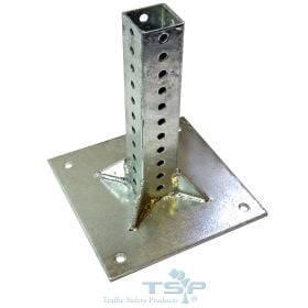 Flat Mounted Concrete Base for Square Sign Posts - FMCB200 (Options: For 1-3/4" Square Posts)