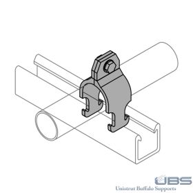 Fiberglass Unistrut Rigid Pipe Clamp, 2 Piece Channel Mount