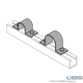 Fiberglass Unistrut Two Hole Pipe Strap, Channel Mount - PS800 (Options: 8-5/8" ID)