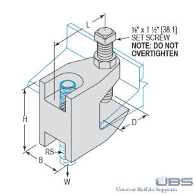 BC80 Universal Beam Clamp, Malleable Iron Material - BC800050EG (Options: Electro-Galvanized, 1/2")