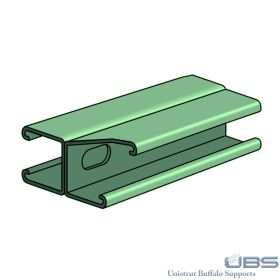 Unistrut P1001T-10GR: 1-5/8'' x 3-1/4'' Slotted Double Channel, 10 Feet, Perma-Green