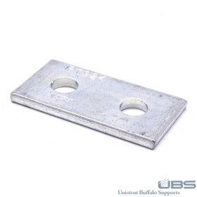 Unistrut P1924 2-Hole Flat Bracket, Perma-Green Finish