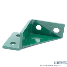 Unistrut P2344 L-R 4-Hole Wing Brackets, Perma-Green Finish