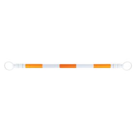 Telescoping Cone Bar: Orange reflective stripes on white cone bar. Expands from 4' to 7' - 550WO