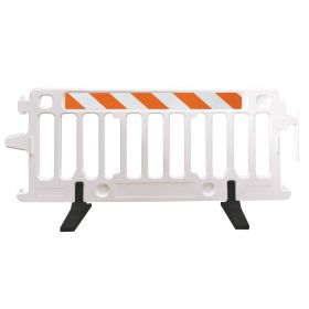 Crowdcade? Crowd Control Barricades Pedestrian Barricade - 2004-W-EGL (Options: White, Engineer Grade Striped - Left)