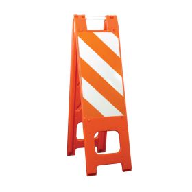 Plasticade Narrowcade A-Frame Sign Stand with Sheeting - 150-HT12EG Orange (Options: Orange, Engineer Grade Striped Sheeting)