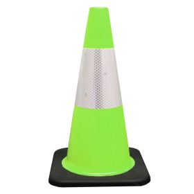 18" Traffic Cone Fluorescent Orange w/ black base, no reflective collars