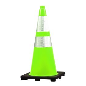 28" 7 Lb HandGrip Cone Lime Green w/ black base, (1) 6" & (1) 4" White 3M HIP collar