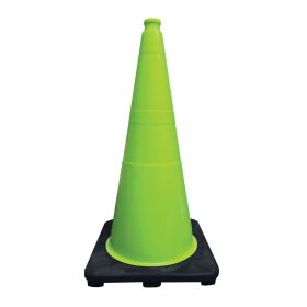 28" 7 Lb HandGrip Cone Lime Green w/ black base, no reflective collars