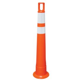 42" High 3 Lb Orange Stacker Cone with Handle - 510-O-HIP-4W4W4W4W-2 (Options: Hi-Intnesity (4) 4" White Stripes)