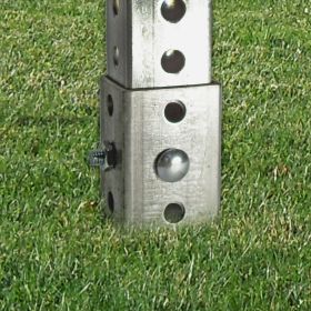 Telespar Base 12 ga 2" PG w/ Holes 3' - 20F12-03PG (Options: 3 Feet, 2", Receives 1-3/4" Post)