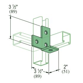 Unistrut P1034 4-Hole 90 Degree Bracket, Various Finishes