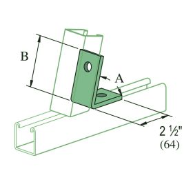 Unistrut P1186-GR | 45 Degree Angle Bracket | Unistrut Buffalo Supports