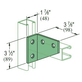 Unistrut P1290 4-Hole 90 Degree Bracket, Various Finishes