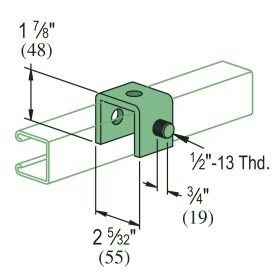 Unistrut P1320 U Shaped Bracket with 1/2"-13 x 3/4" Stud