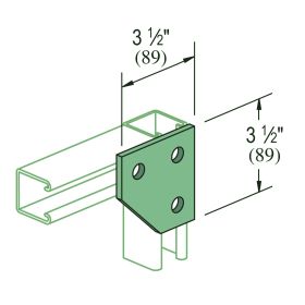 Unistrut P1334 3-Hole Flat Corner Brackets, Various Finishes