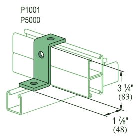 Unistrut P1453 3-Hole Z Shaped Bracket, Perma-Green Finish - P1453-GR