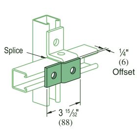 Unistrut P1454 2-Hole Z Shaped Bracket, Perma-Green Finish - P1454-GR