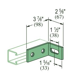 Unistrut P1747 3-Hole 90 Degree Bracket