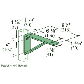 Unistrut P1769 GR 8-1/2" Bracket - P1769-GR (Options: Perma Green? III)