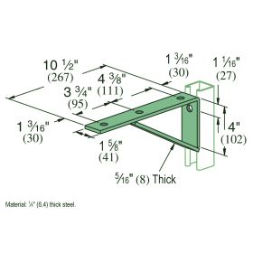 Unistrut P1771 10-1/2" Bracket, Various Finishes