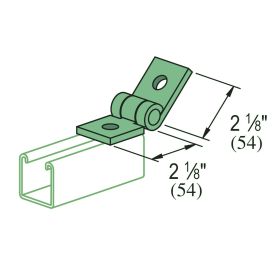 Unistrut P1843 2-Hole Adjustable Hinge Fitting, Perma-Green - P1843-GR