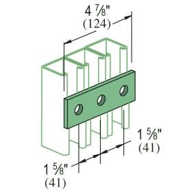 Unistrut P1925 3-Hole Flat Bracket, Various Finishes