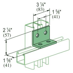 Unistrut P1934 4-Hole 90 Degree Bracket, Various Finishes