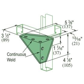 Unistrut P1956 GR: 90 Degree Bracket, Perma Green III, EA