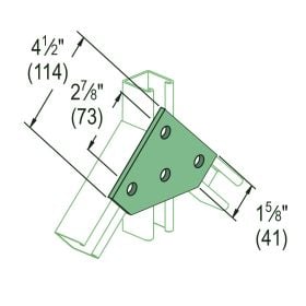 Unistrut P1962 4-Hole Flat Bracket, Various Finishes