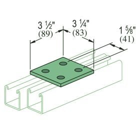 Unistrut P2079 4-Hole Flat Bracket, Various Finishes