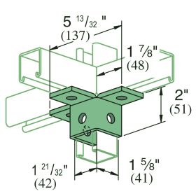 Unistrut P2227 EG Wing Bracket - P2227-EG (Options: Electro-Galvanized)