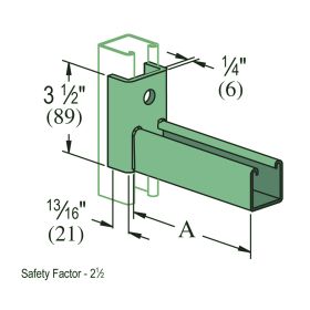 Unistrut P2231 & P2232 Brackets, Perma-Green Finish