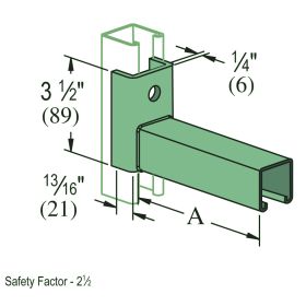 Unistrut P2231A & P2232A Brackets, Perma-Green Finish