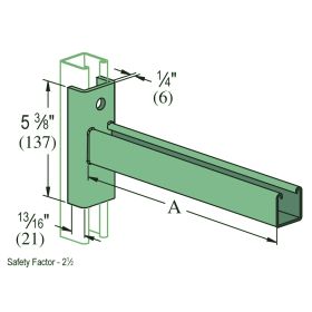 Unistrut P2233 & P2234 Brackets, Perma-Green Finish