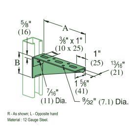 Unistrut P2491 P2492 P2493 Slotted Brackets, Various Finish