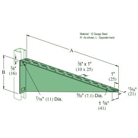 Unistrut P2500 R-L through P2503 R-L Slotted Brackets