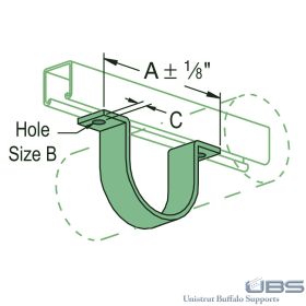 Unistrut P2558-5 thru P2558-60 Single Piece Pipe Strap