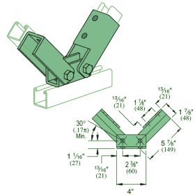 Unistrut P2815D GR Adjustable Brace Fitting - P2815D-GR