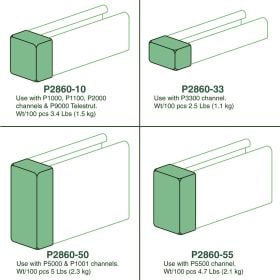 Plastic Yellow End Cap for1-5/8" Strut - RTS2860-10YW (Options: Yellow, Use With: P1000, P1100, P2000 & P9000)