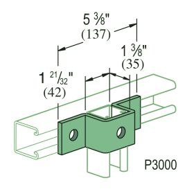 Unistrut P3047 U Shaped Bracket, Perma-Green Finish - P3047-GR