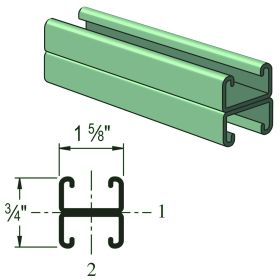 Unistrut P3301 1-5/8&#039;&#039; x 1-3/4&#039;&#039; Double Channel, 12 Gauge