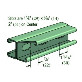 Unistrut P3301T Slotted Double Shallow Strut, 10 FT, Pre-Galv - P3301T-10PG (Options: Pre-Galvanized Zinc, 10 Feet)