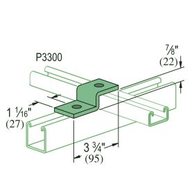 Unistrut P3345 2-Hole Z Shaped Bracket, Perma-Green Finish - P3345-GR