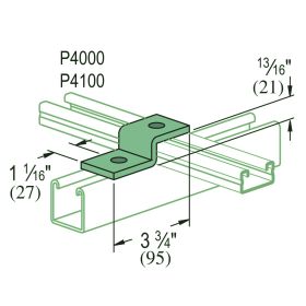 Unistrut P4045 2-Hole Z Shaped Bracket, Various Finishes