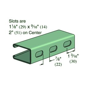 Unistrut P5500T Slotted Deep Strut Channel, 10 FT, Green - P5500T-10GR (Options: Perma Green? III, 10 Feet)