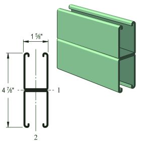 Unistrut P5501 1-5/8'' x 4-7/8'' Double Channel, 12 Gauge