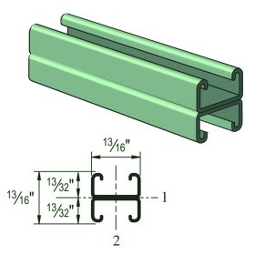  Unistrut P7001 Double Channel, 19 Ga, 10 FT, Pre-Galv - P7001-10PG (Options: Pre-Galvanized Zinc, 10 Feet)