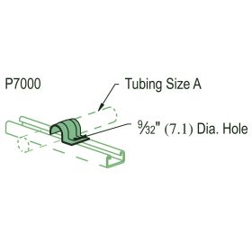 Unistrut P7008 through P7020 Tubing Clip, Electro-Galvanized