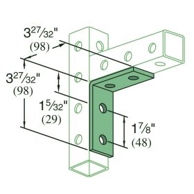 Unistrut P9324 Telestrut 90 Degree Bracket, Various Finishes